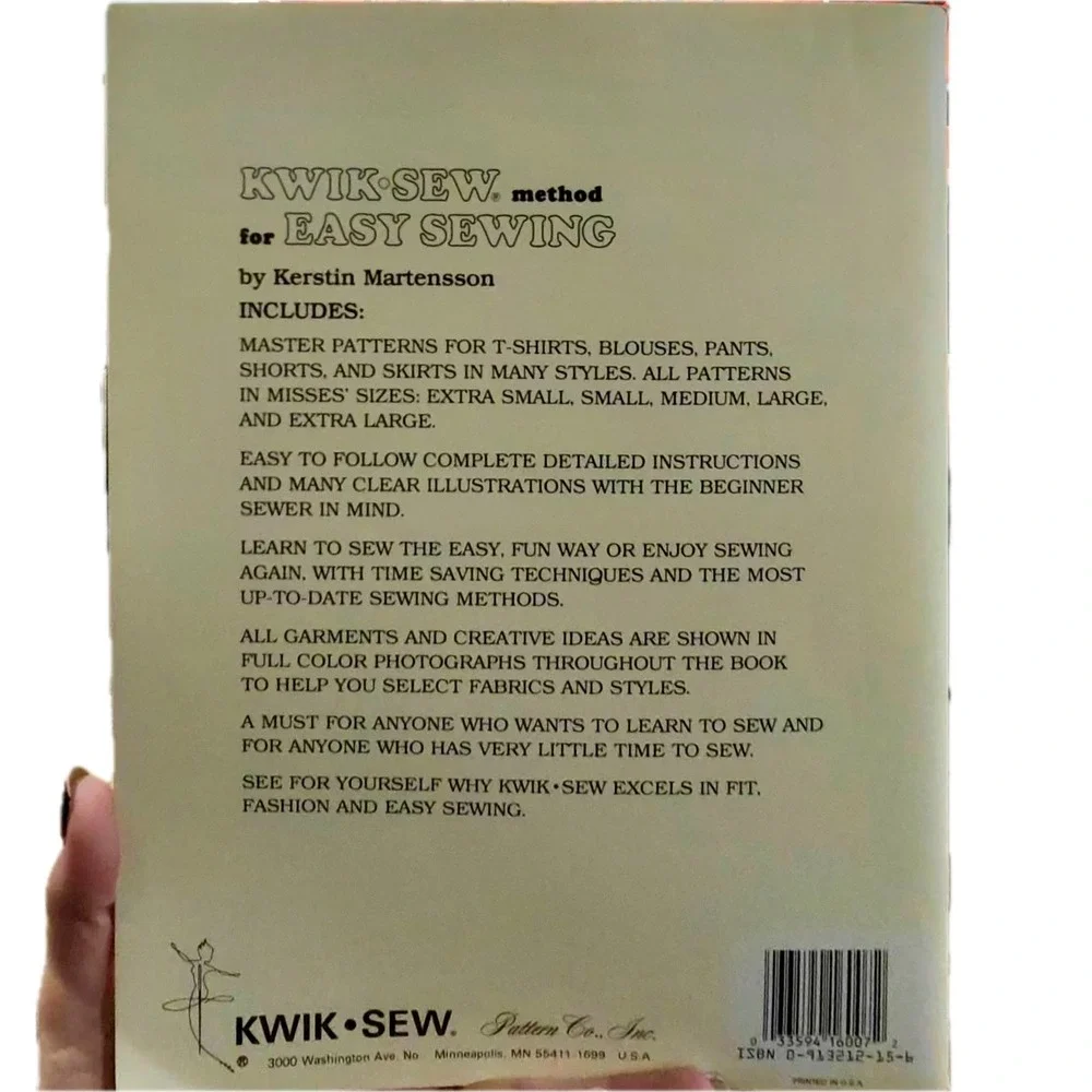 Kwik Sew Method for Easy Sewing Kerstin Martensson Master Patterns Book
